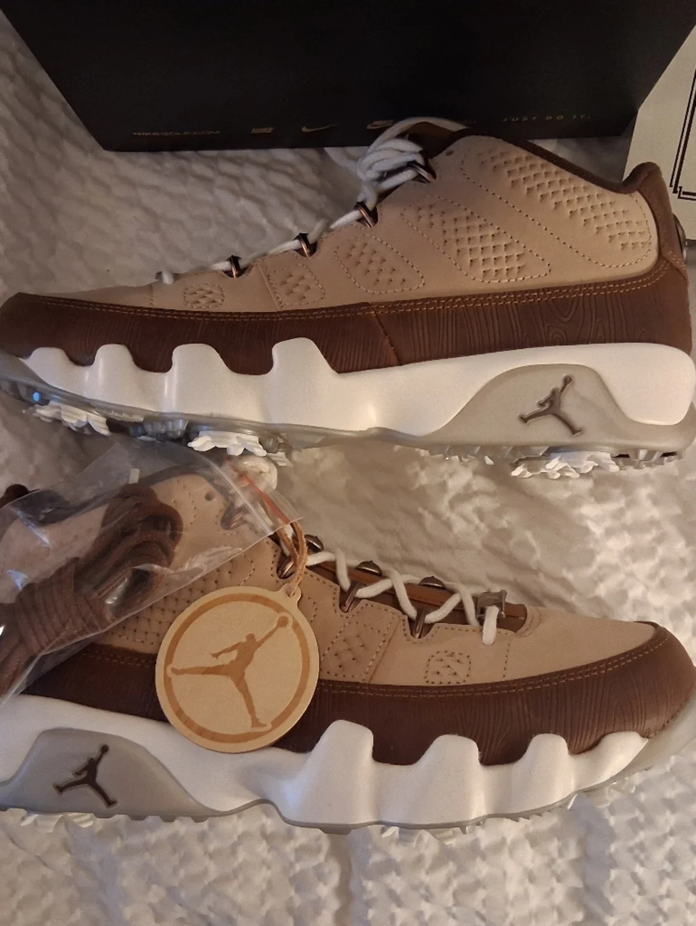 Jordan Men’s Low-Top Golf Cleats- Beige and Brown